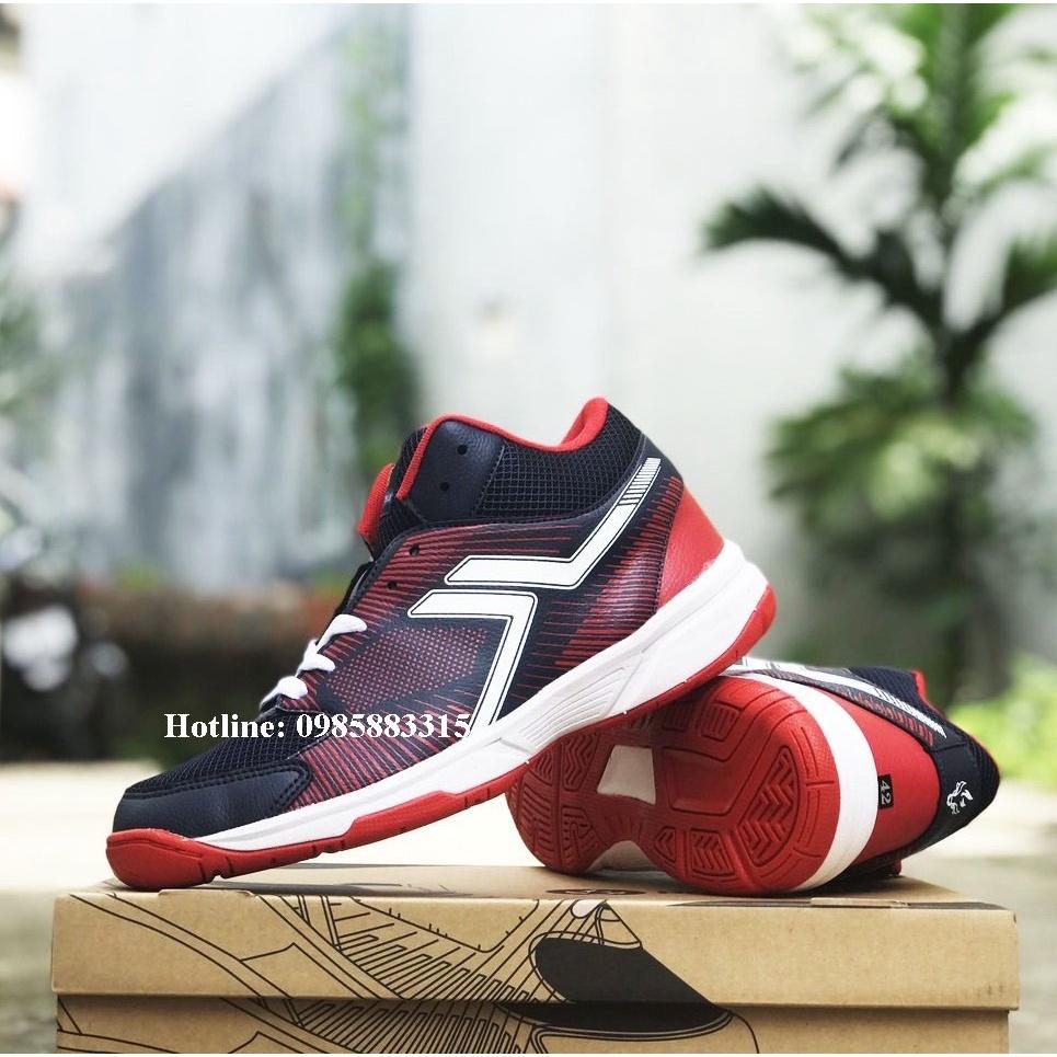 Giày bóng chuyền, bóng rổ cao cấp Hỏa trâu Spiking màu Xanh phối đỏ, đủ size nam/nữ 37-44