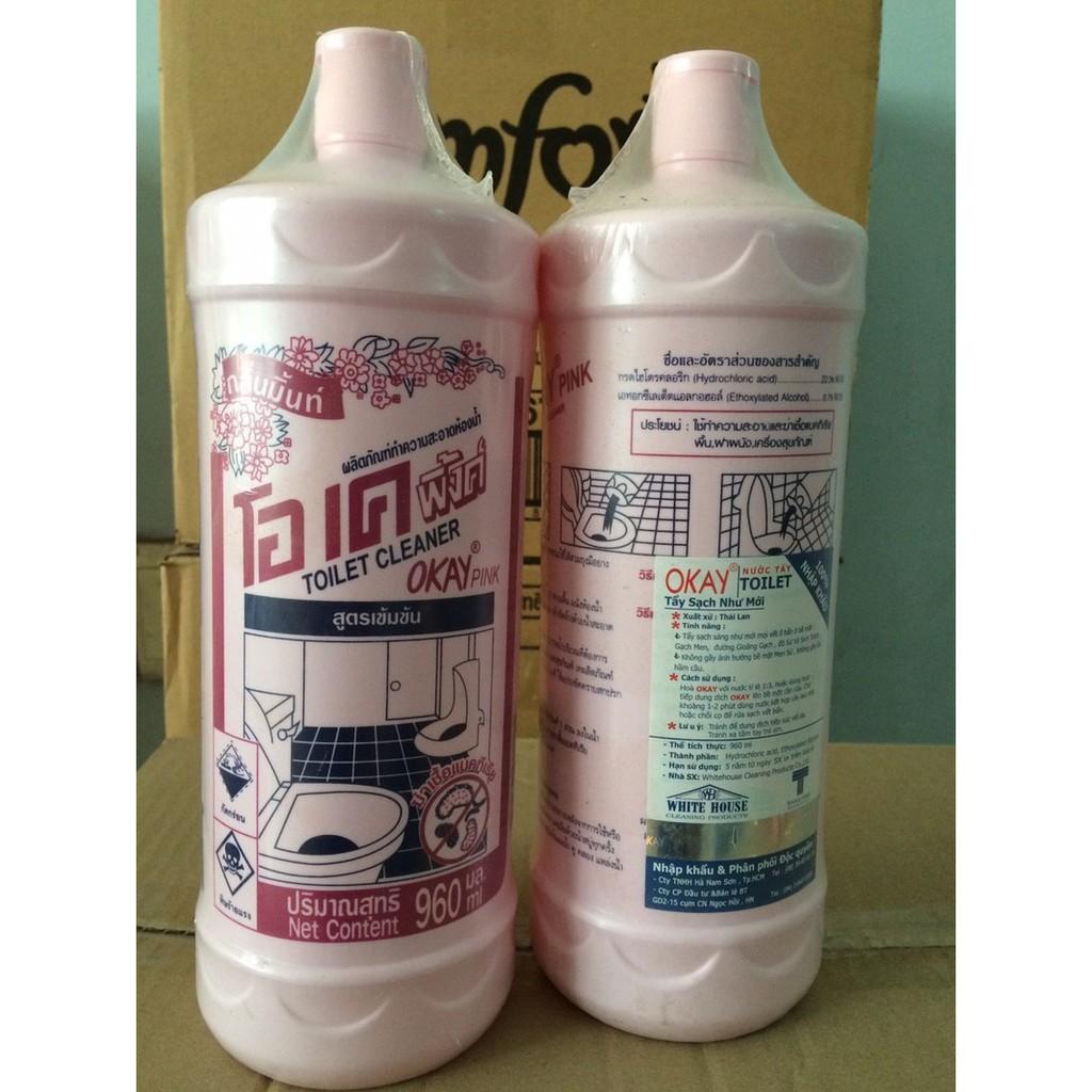 Chai Nước Tẩy Tolet Thái Lan 960ml - Dung Dịch Tẩy Hồng Tẩy Bồn Cầu Siêu Sạch