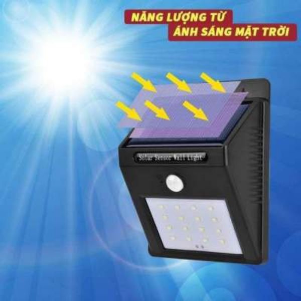 Đèn Led ngoài trời 20 bóng, chuyển động và cảm biến hồng ngoại bằng năng lượng mặt trời (3.7v, 1200mA) - 102 x 53 x 130mm