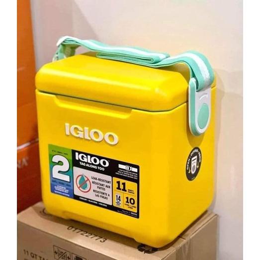 Hộp Giữ Lạnh Igloo, 10L, Thùng Giữ Lạnh 2 Lớp Giúp Bảo Quản Thực Phẩm, Đồ Uống,Tới 24h, Khóa An Toàn, Dây Đeo, Nhập Đức