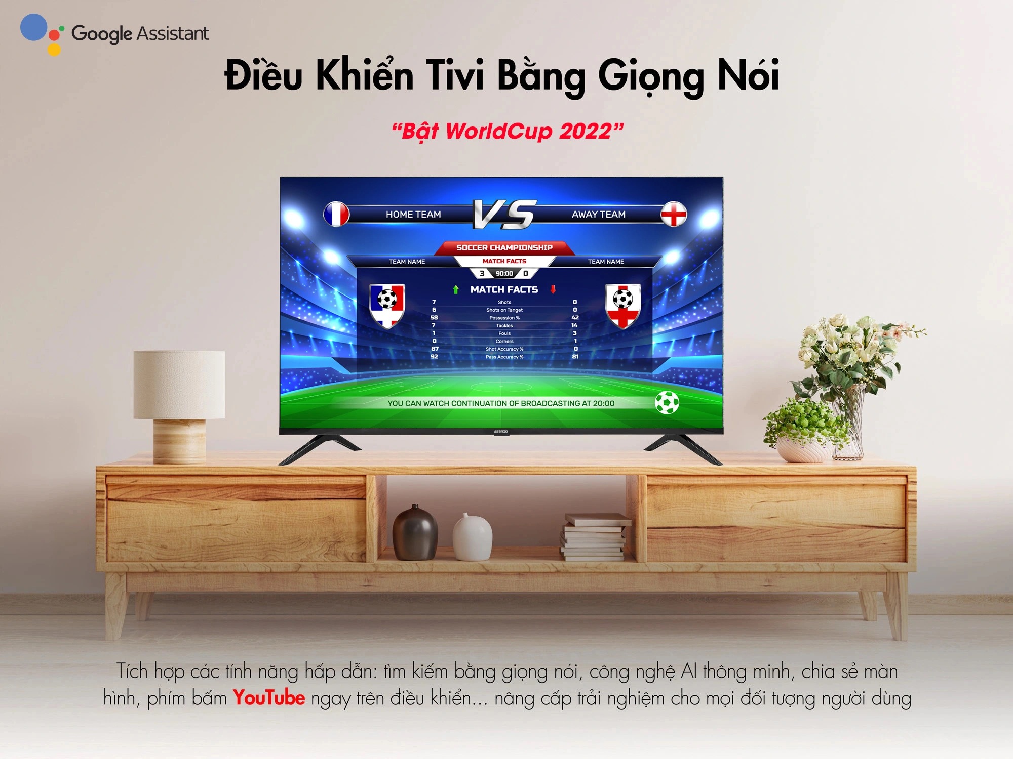GOOGLE TI VI 43 ASANZO-43EX9- ĐIỀU KHIẾU GIỌNG NÓI- HÀNG CHÍNH HÃNG