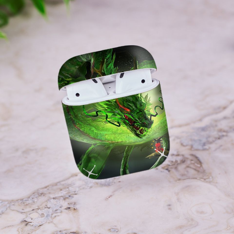 Miếng dán skin chống bẩn cho tai nghe AirPods in hình Dragon Ball - 7vnr029 (bản không dây 1 và 2)