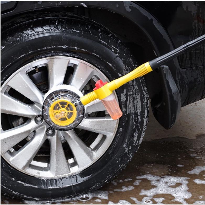 Chổi tự rửa xe ô tô, gậy tự rửa xe hơi, Dụng cụ tự rửa xe tại nhà kết hợp bàn chải xoay 360