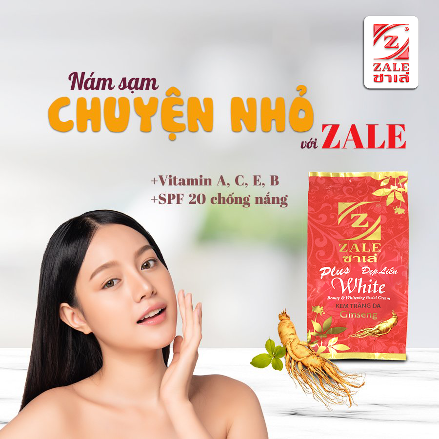 Kem Dưỡng Trắng Da ZALE ĐỎ NHÂN SÂM 6g Tẩy Nám Tàn Nhang Che Khuyết Điểm