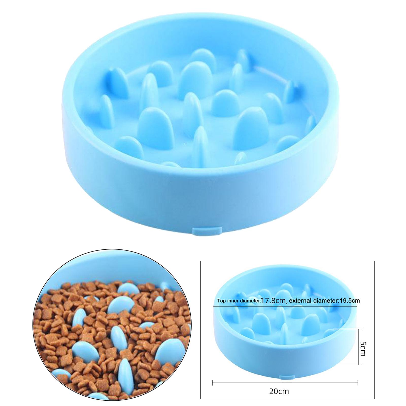Slow Feeder Dog Bowl Pet Feeder Interactive Bloat Stop Dog Eating Dish Blue