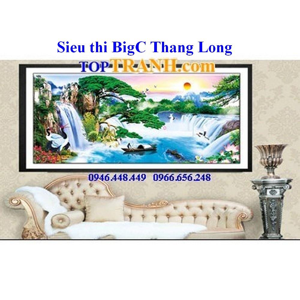 Tranh thêu chữ thập tùng nghênh khách 223048 cỡ bé thêu kín