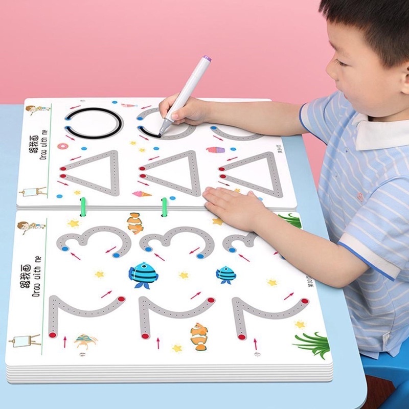 Tập Tô Vẽ Thông Minh Xóa Được 64 Trang - Đồ chơi Giáo Dục Montessori Cho Bé Từ 2 3 4 5 Tuổi