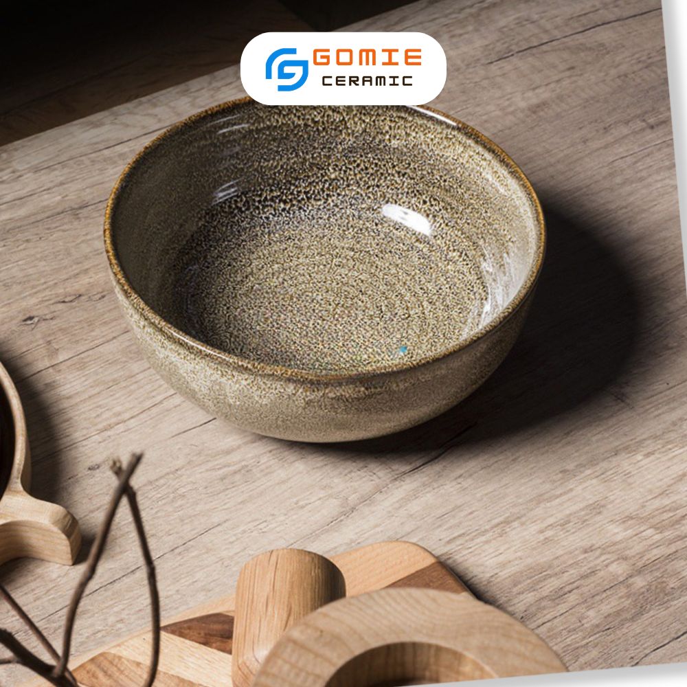 Bát Tô Nông 2 Size men gấm vàng - Bát Tô Nông Men Gấm Vàng Cao Cấp