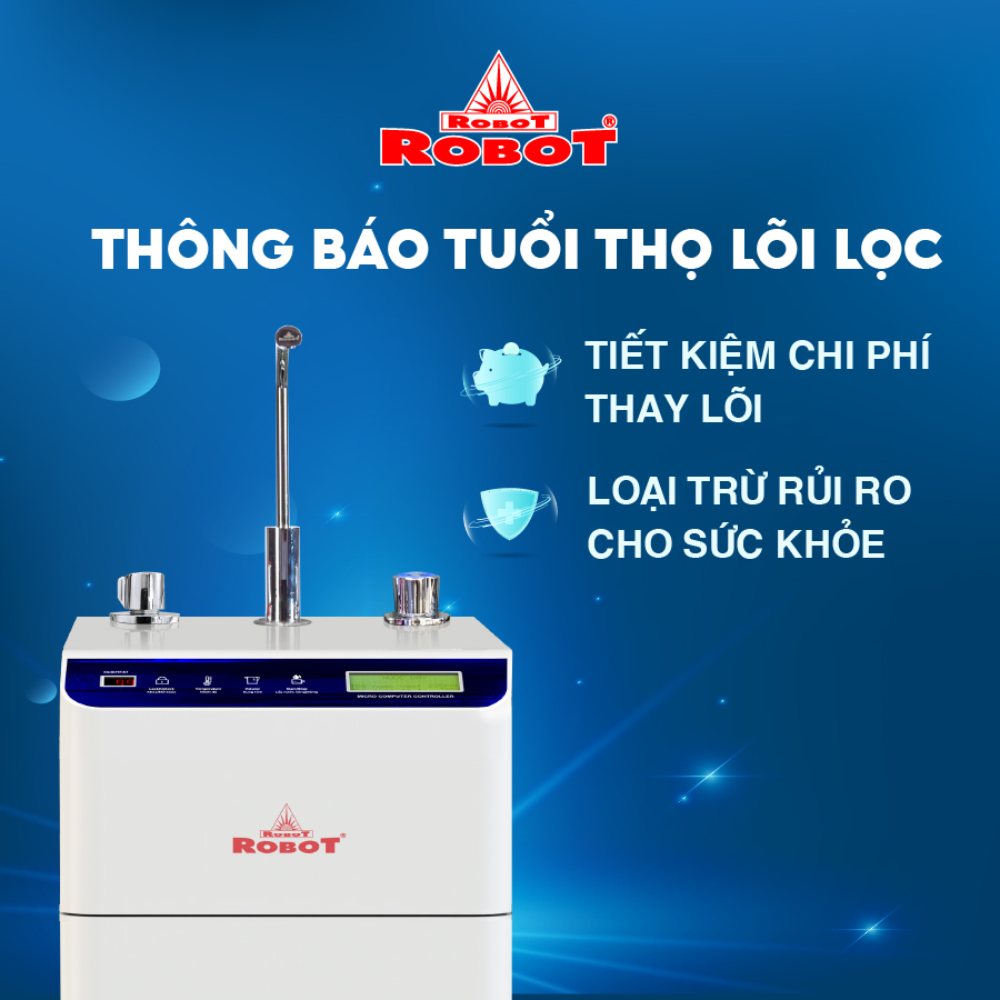 Máy Lọc Nước RO Hydrogen Kiềm Nóng Thông Minh Lạnh ROBOT HydroElite-9 - Hàng Chính Hãng