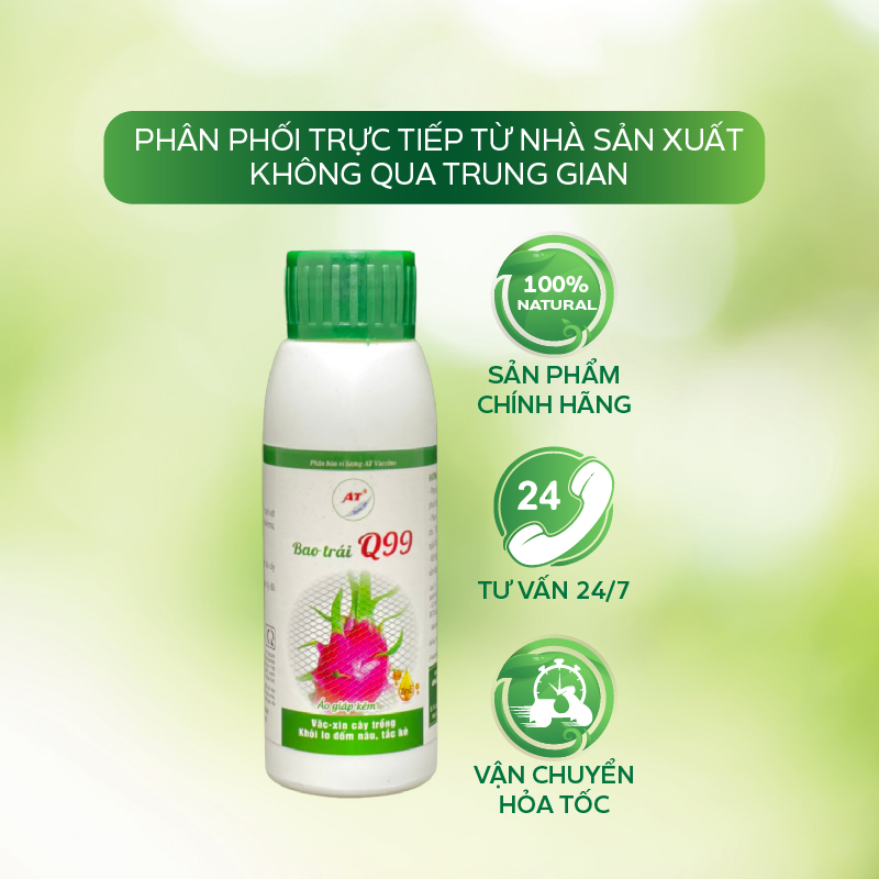 Chế Phẩm Trừ Bệnh Thanh Long Chống Lem Trái, Thối Trái Cho Cây Ngăn Chặn Nấm Bệnh - AT Bao Trái Q99 100ml