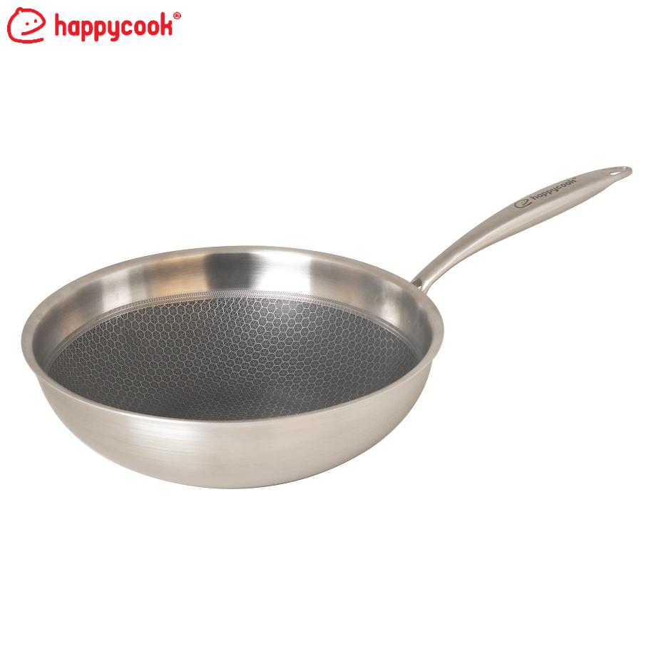 Chảo Inox Chống Dính Siêu Tinh Thể Happycook Black Cube 28cm BCW-28TP