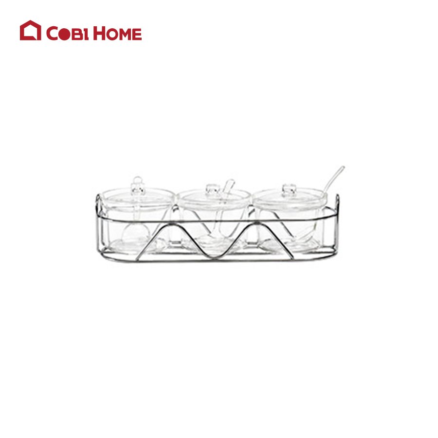 Set 3 hũ đựng gia vị bằng nhựa melamine cao cấp có muỗng