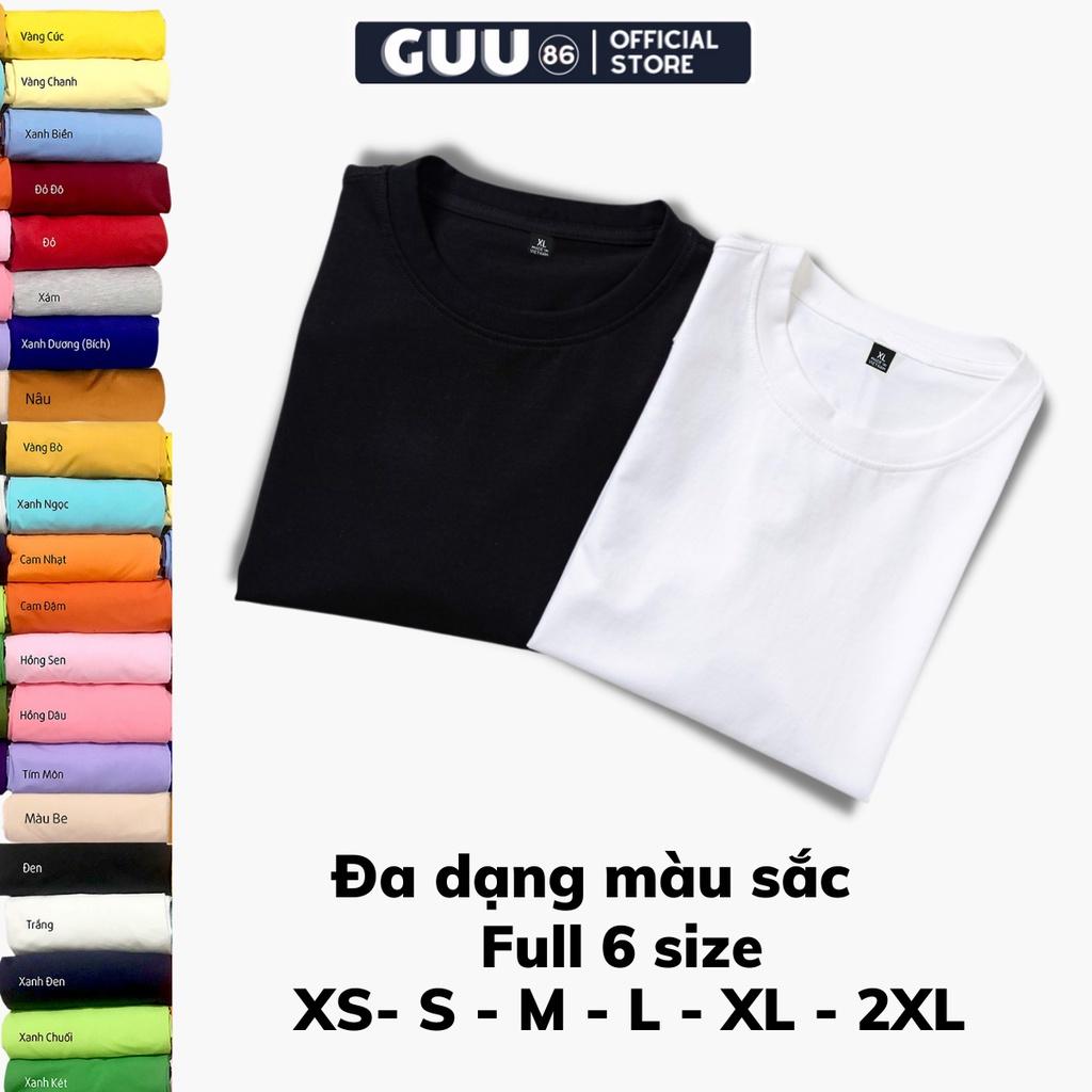 Áo Thun Trơn Nam Nữ Tay Ngắn Nhiều Màu Vải Dày Mịn Không Xù Lông