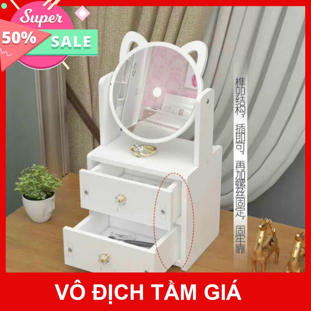 ️Kệ Mỹ Phẩm️ Mini, Kệ Để Đồ điểm trang có Kèm Gương Tai Mèo Dễ Thương