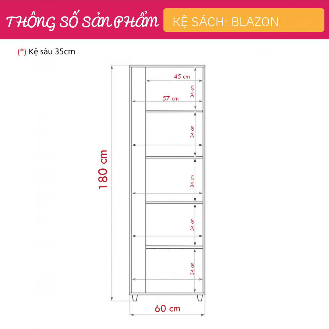 Giá đỡ sách gỗ hiện đại SMLIFE Blazon