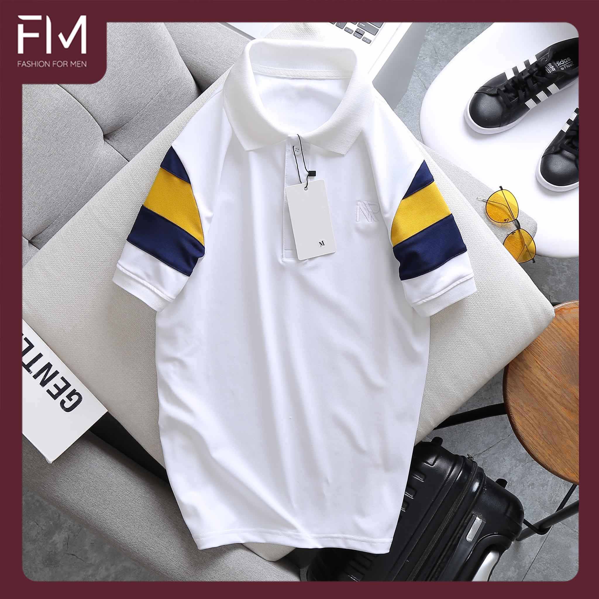 Áo thun nam có cổ ngắn tay phối tay hoạ tiết sang trọng, phù hợp với mọi lứa tuổi - FORMEN SHOP - FMPS160