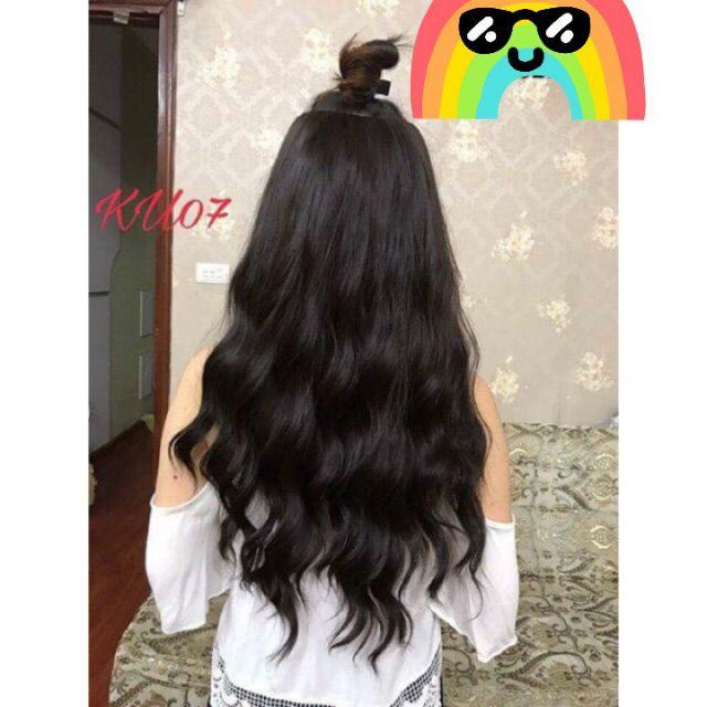 Tóc giả cao cấp ️  ️️ kẹp chữ U xoăn sóng dài ku07