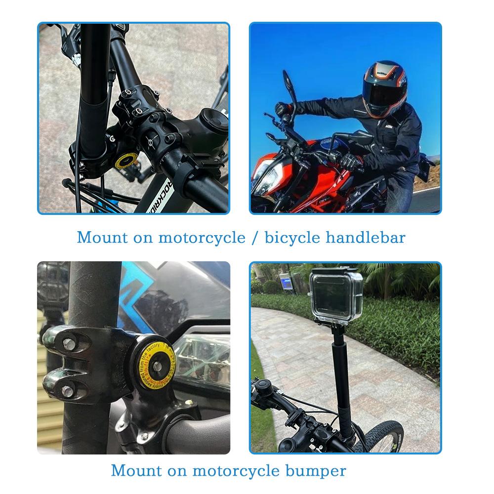 Tay cầm xe máy gắn kết điều chỉnh vô hình Selfie Stick xe đạp Monopod cho GoPro DJI Insta360 One R Camera Phụ kiện