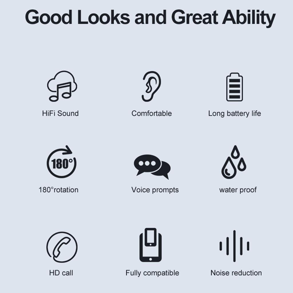 Bluetooth Headset True Wireless Stereo for Business iOS and Android