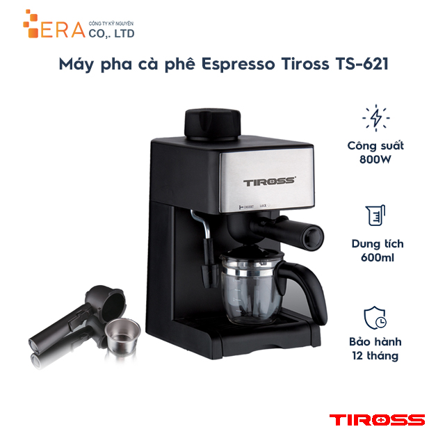 Máy Pha Cà Phê Espresso Tiross TS-621 (4 bar) - Hàng Chính Hãng