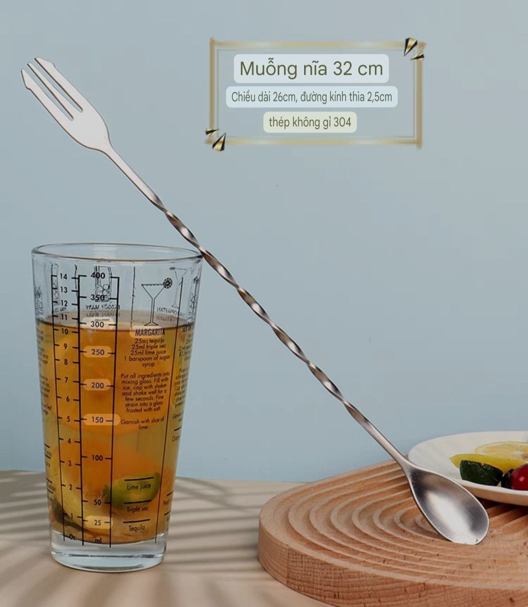Bộ 2 thìa khuấy 2 đầu inox cao cấp