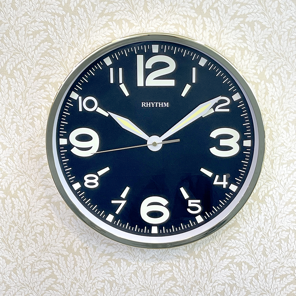 Đồng hồ treo tường Nhật Bản Rhythm CMG607NR18. Kt 30.0 x 4.7cm, 750g. vỏ kim loại. Dùng Pin