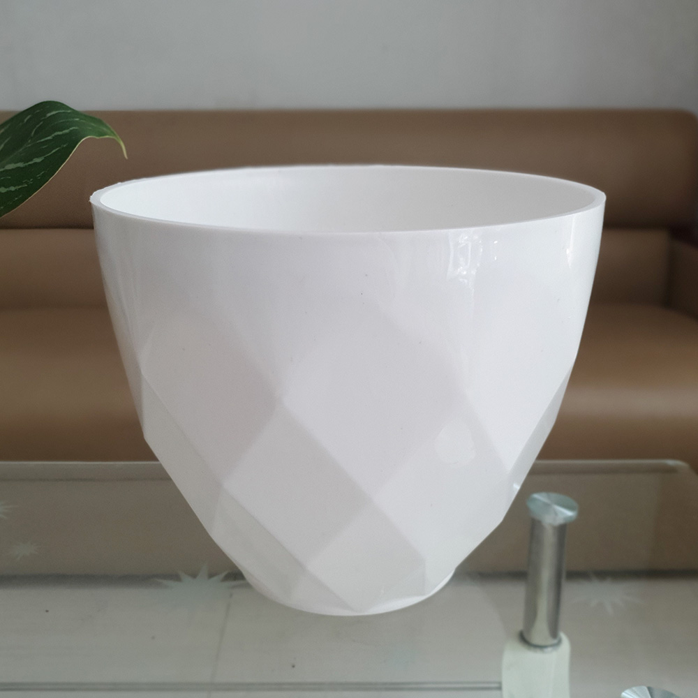 Bộ 2 chậu hoa nhựa tròn kim cương trắng cỡ lớn rất dày và đẹp 37x31cm