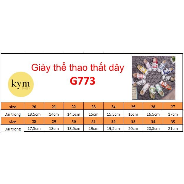 Giày thể thao thắt dây ĐEN &amp; TRẮNG cho bé G773 (Màu khác xem ở mục khác)