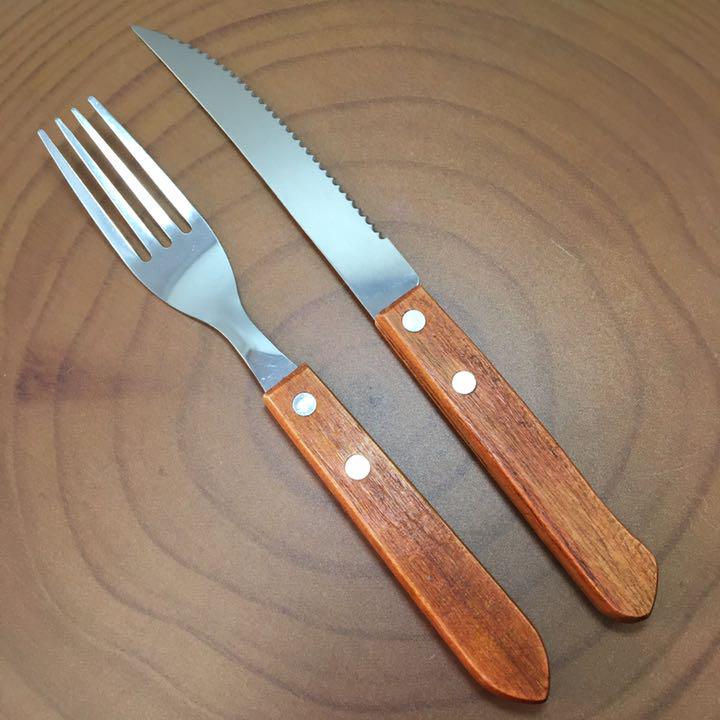 Bộ dao & nĩa inox Echo - Cán gỗ