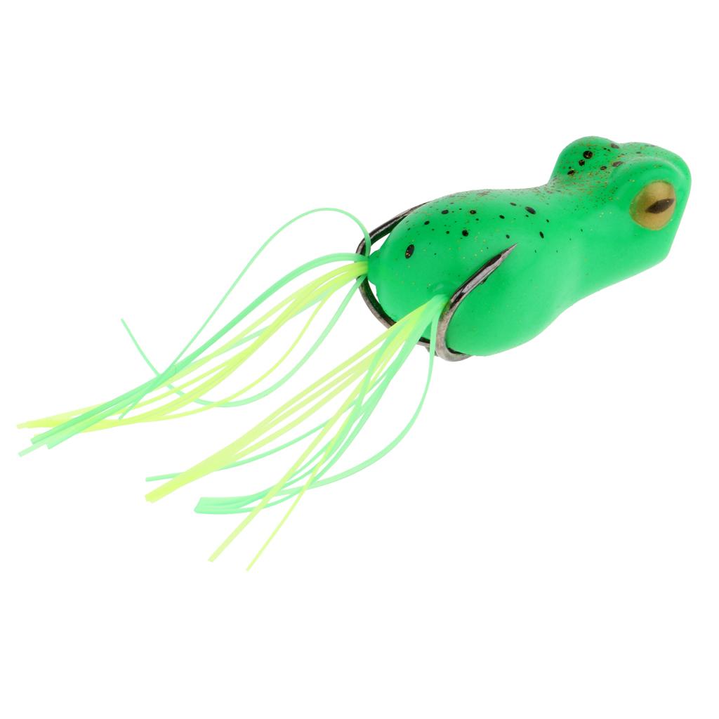 Topwater Frog Fishing Lure Soft Artificial Crankbaits Hook Baits Green A