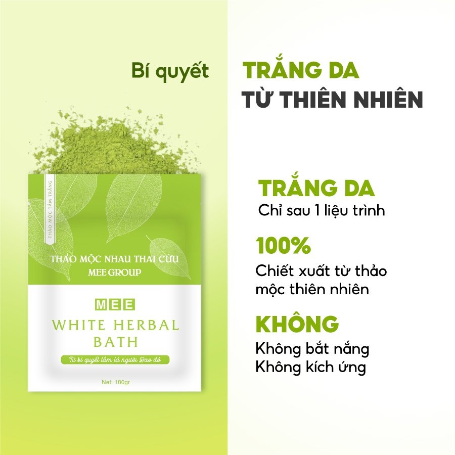 Tắm trắng nhau thai cừu, dưỡng trắng da body chiết xuất thảo mộc Mee Natural White Herbal Bath 180g