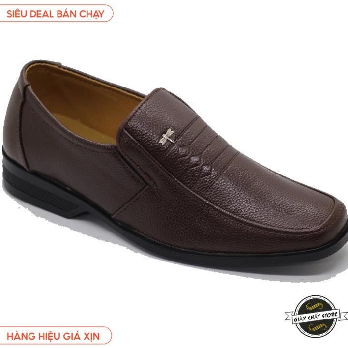 Giày tây nam mũi bo tròn đế cao su được khâu chắc chắn size 38 đến 43 (X86fashion-OG1)