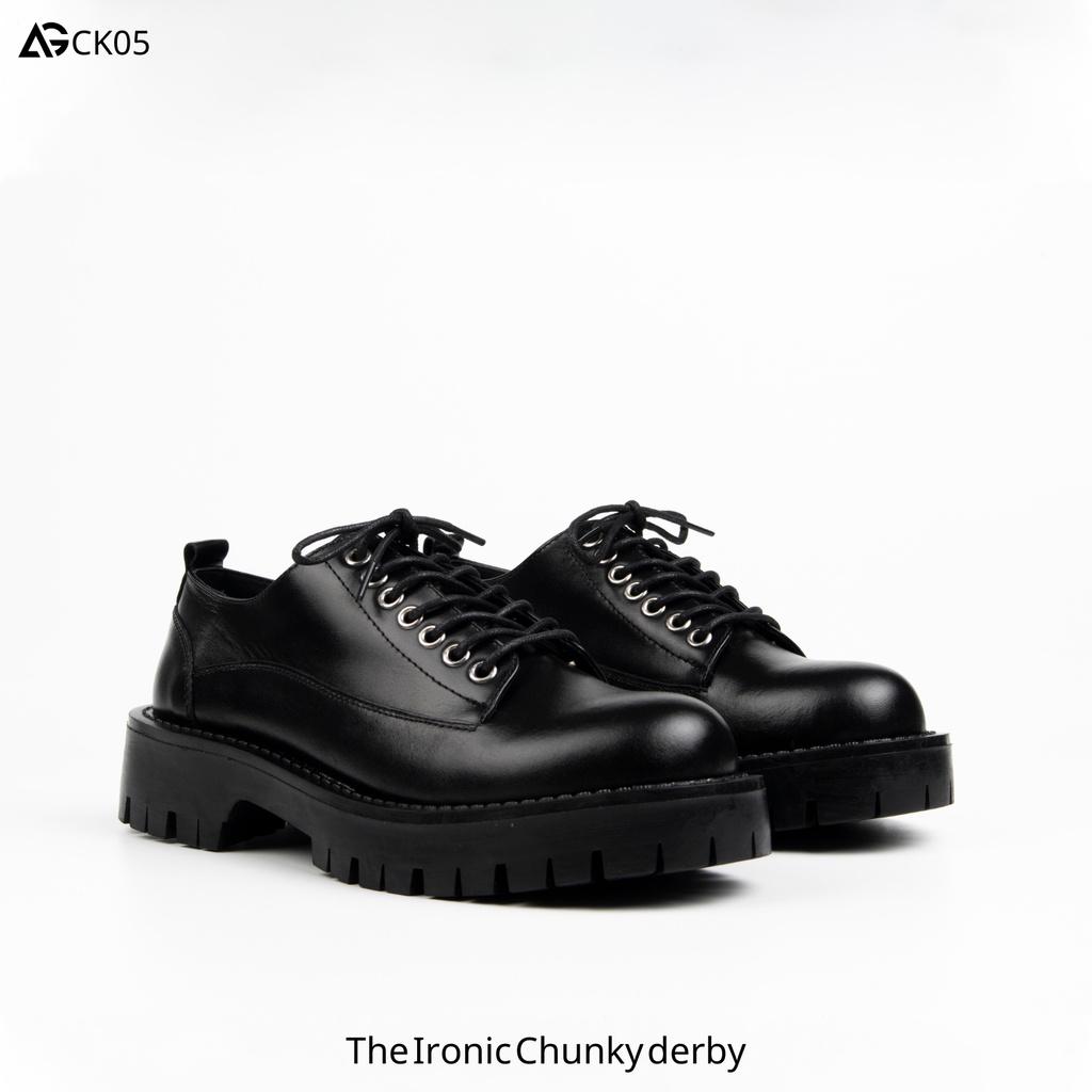 Giày nam da bò nhập khẩu eyelet bạc The Ironic Chunky Derby CK05