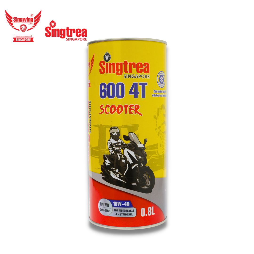 Dầu nhớt xe máy Singtrea 600 SCOOTER 4T 10W-40 SN/MB 0.8L dành cho xe tay ga