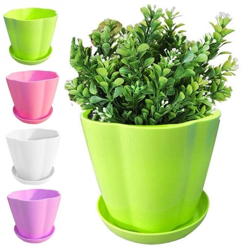Chậu Hoa Mini Làm Từ Nhựa Nhiều Màu Để Bàn Trang Trí Sáng Tạo