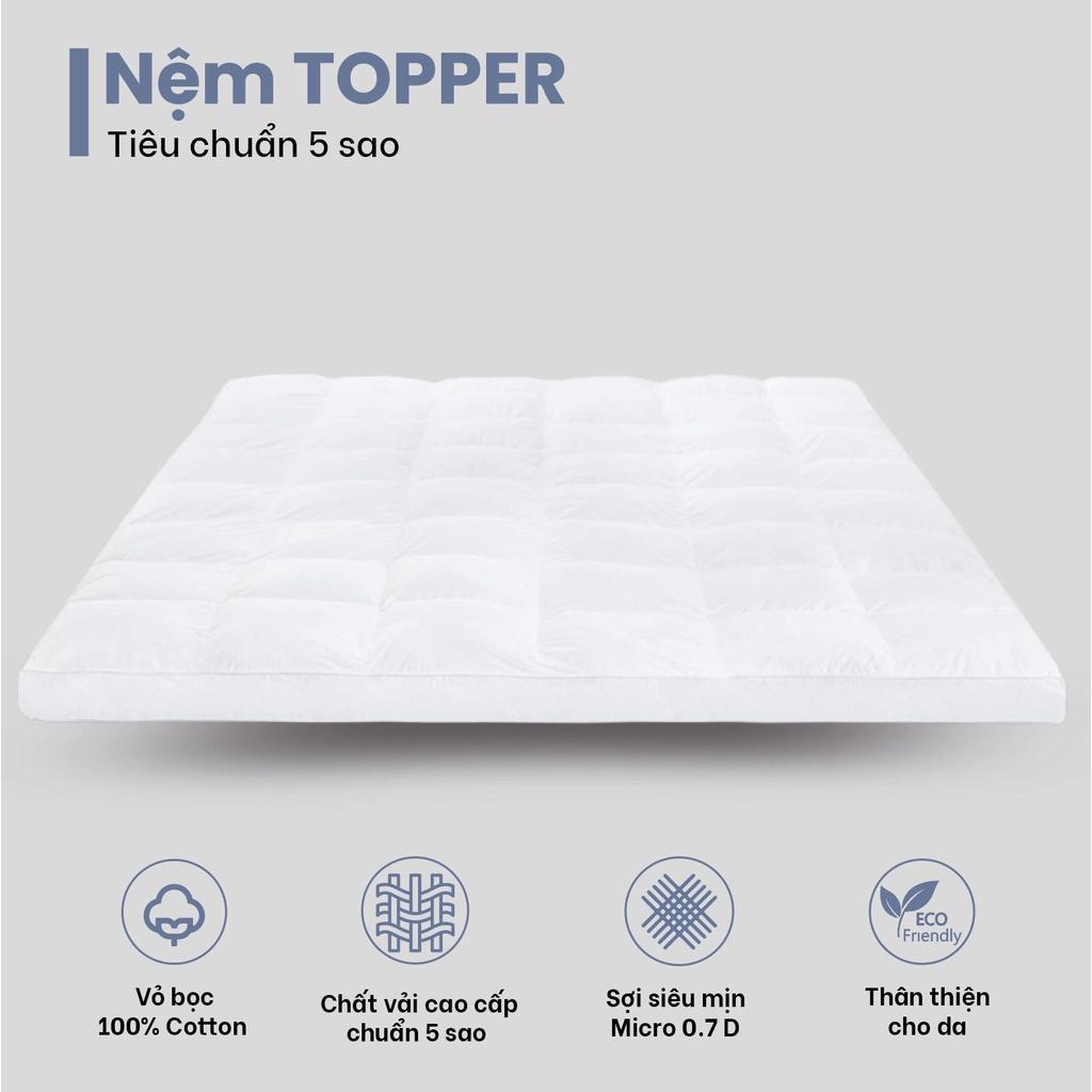 Nệm topper Dày 8CM Tấm topper tiện nghi cao cấp gấp gọn gàng khi không sử dụng