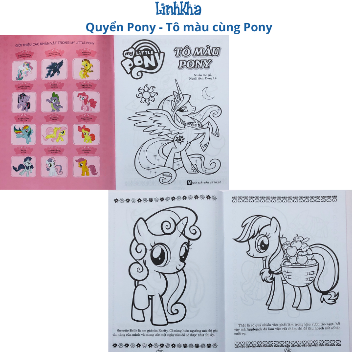 Tập Tô Màu Và Dán Hình Đề Can Sticker Hello Kitty và Pony