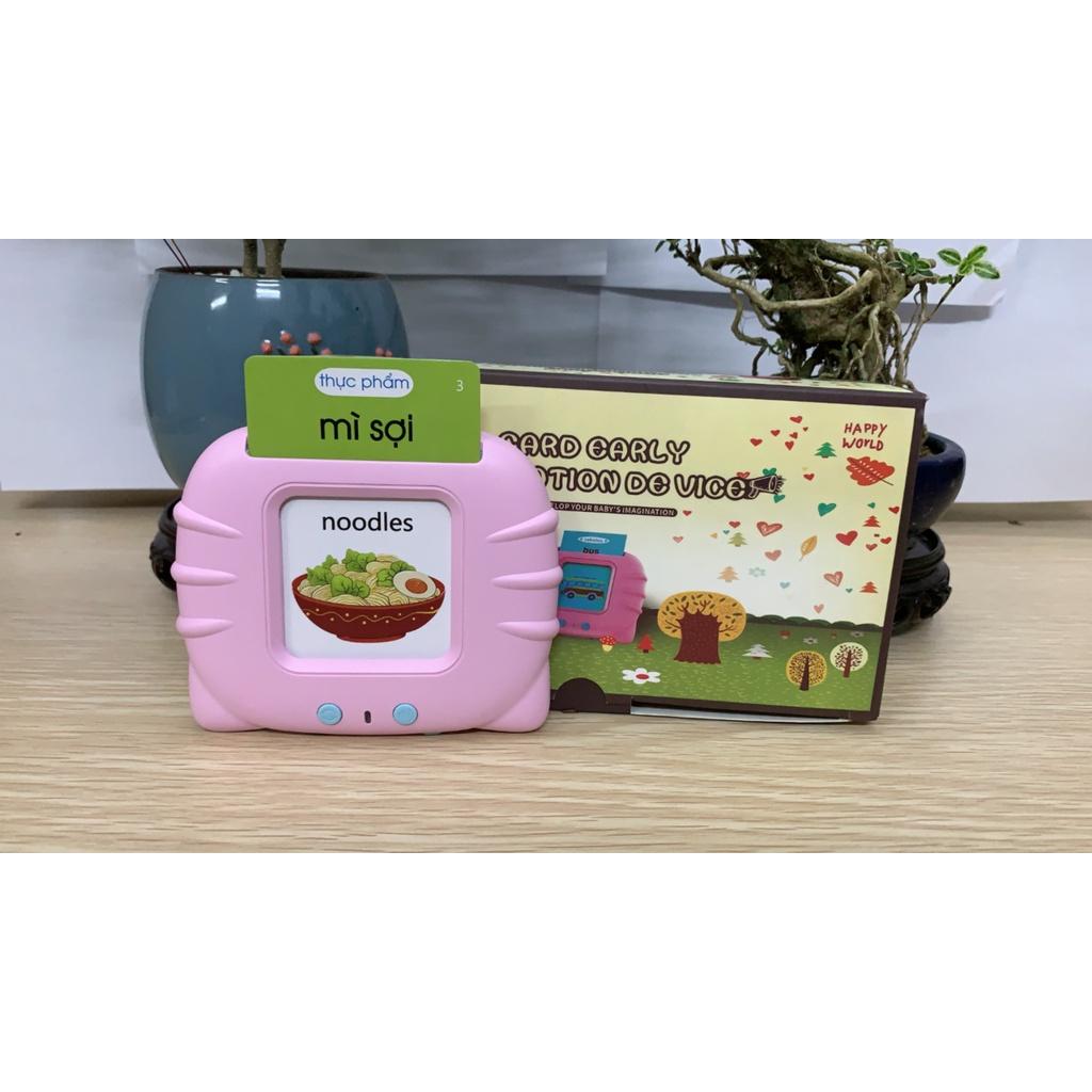 Máy đọc thẻ flashcard song ngữ Anh-Việt, 224 từ vựng, không có sóng điện từ, pin 380mah