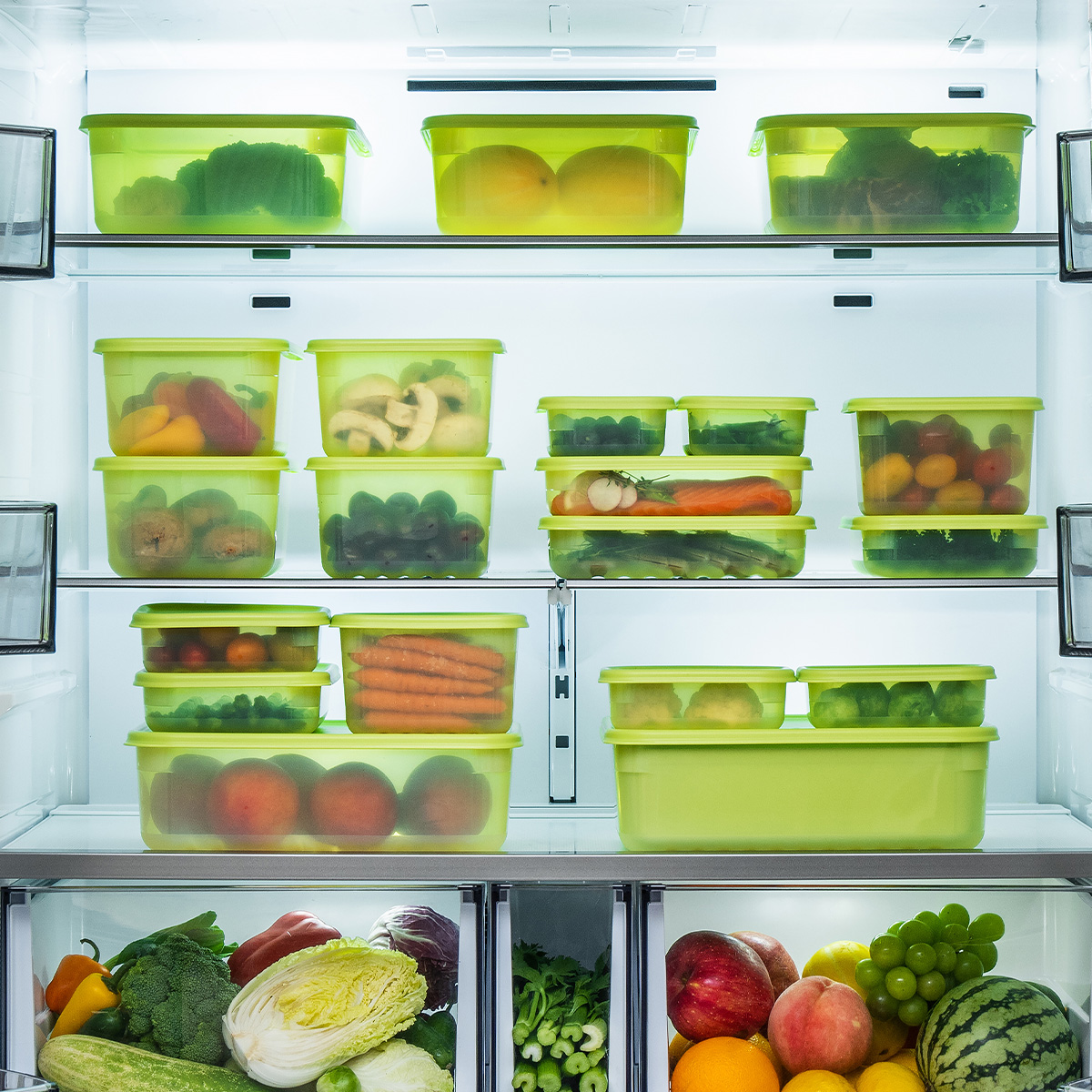 Bộ 2 hộp nhựa bảo quản thực phẩm LocknLock Smart Keep Fresh Food Container 1.3L HLE5350NS2, Hàng chính hãng, giữ tươi mát đến 31 ngày - JoyMall