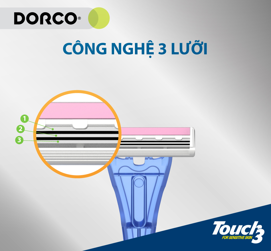 Vỉ 2 dao cạo 3 lưỡi DORCO TP 900 2B