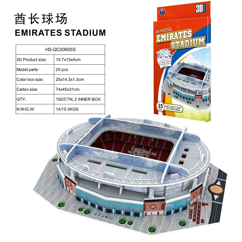 Mô hình sân vận động bóng đá SVĐ Arsenal Emirates đồ chơi lắp ghép lego sân vận động bóng đá mô hình giấy 3D độc đáo