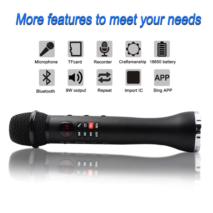 Micro hát karaoke bluetooth có đèn led L-598