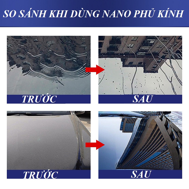 Nano tuột nước, chống mờ kính hậu ô tô, nano chống mờ kính lái, chống mờ kính hậu ô tô