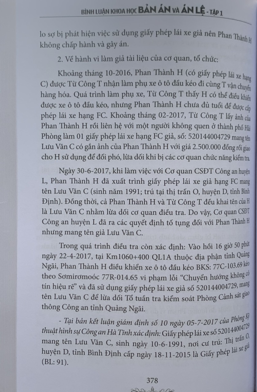 Bình Luận Khoa Học Bản ÁnVà Án Lệ  - Tập 1