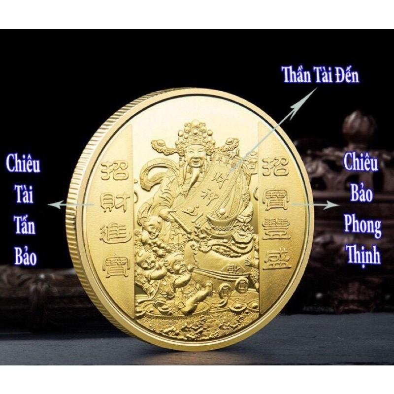 Đồng xu hình thần tài may mắn quà tặng ngày lễ Tết