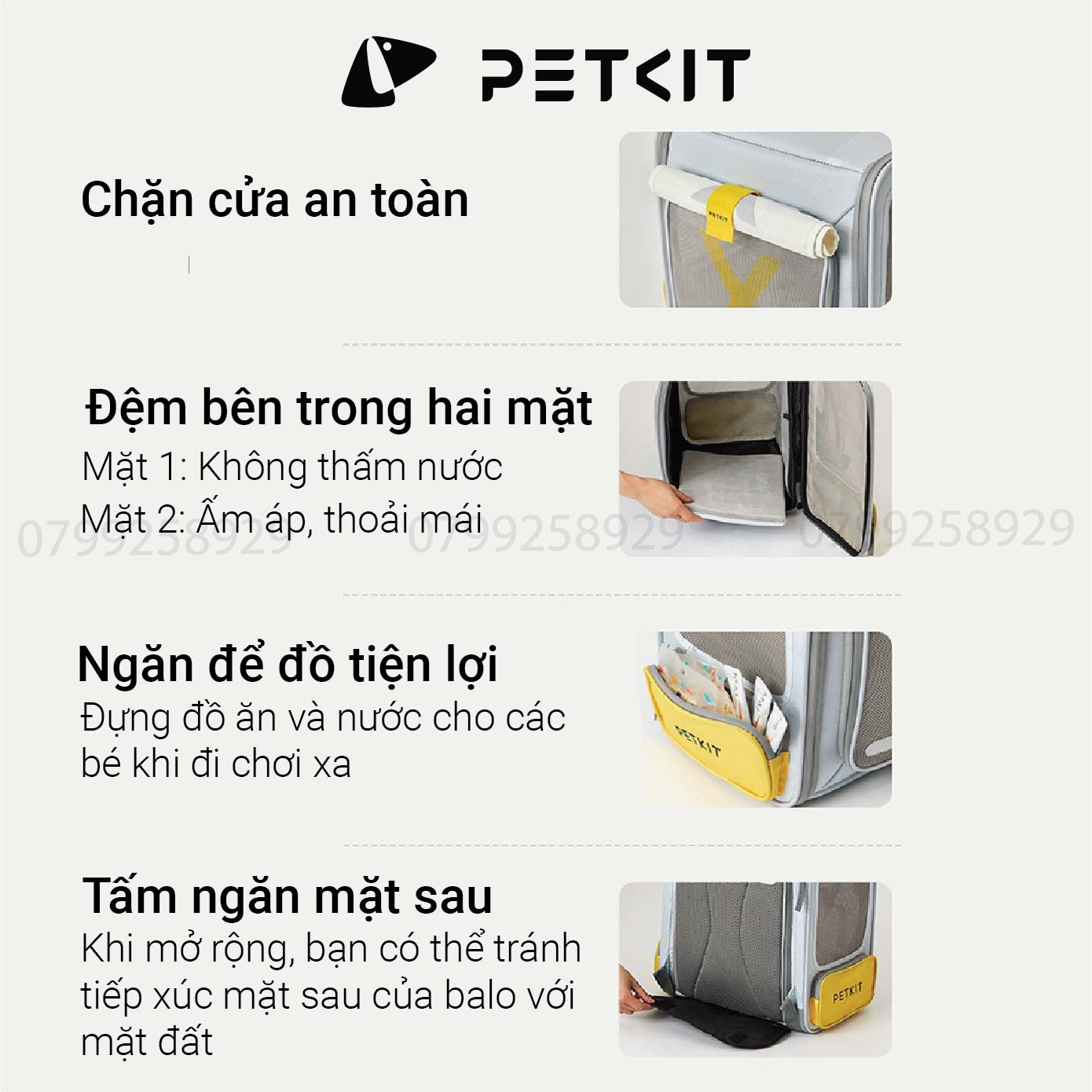 Balo Cho Thú Cưng, Balo Vải Cho Mèo, Chó, Thỏ Petkit Breezy xZONE