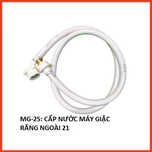 Dây cấp nước máy giặt cao cấp 1.5m, loại 4 ốc, răng ngoài 21