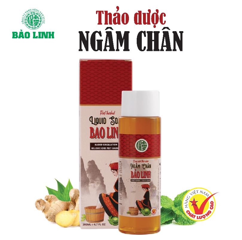 Nước Ngâm Chân Bảo Linh 70ml ,chiết xuất thảo dược,dùng siêu tiết kiệm.