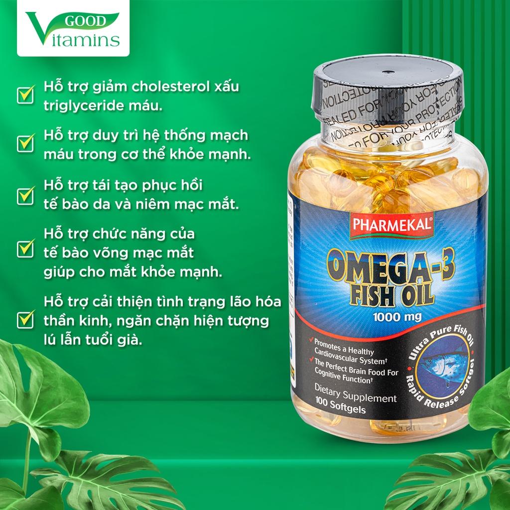 Viên Uống Dầu Cá Omega 3 Fish Oil Phamekal Dạng viên 1000mg