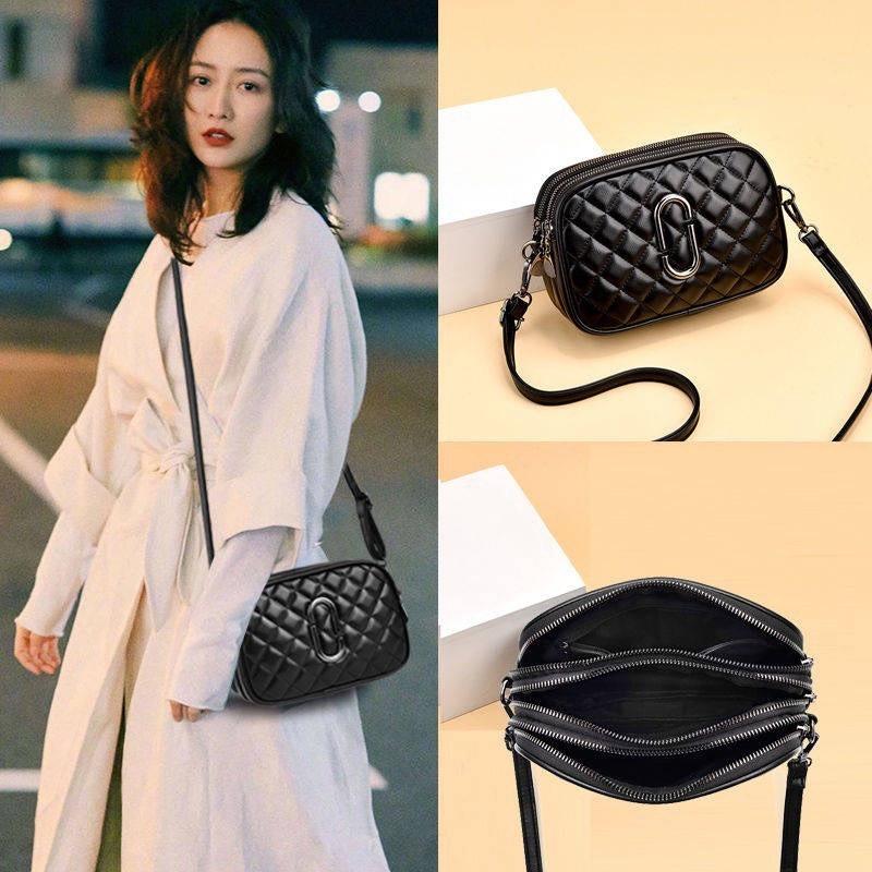 Túi đeo chéo, đeo vai nữ ZuCi A17 size 21cm da mềm 3 ngăn ô trám Hottrend thời trang Hàn Quốc